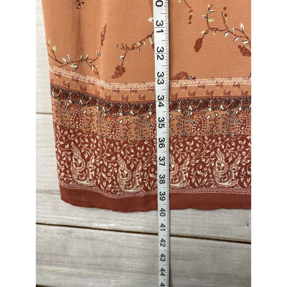 J Jill Dress Sz 18P Peach Floral Lined Chiffon Mini Slip Sleeveless Zip Boho NWT - Picture 8 of 12